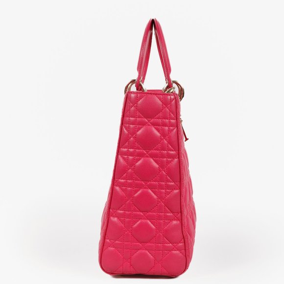 Christian Dior Medium Fuchsia Pink Lady Dior Handbag - Picture 3 of 9